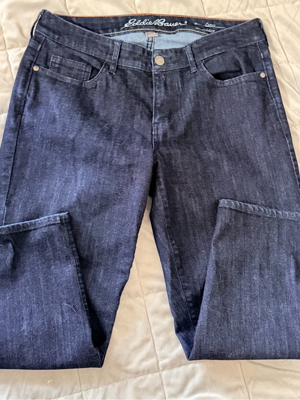 Eddie Bauer Dark Indigo Cropped Straight Jeans